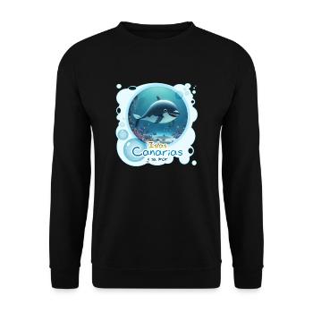 Wal - Unisex Pullover - Schwarz - Vorne - Alina (178cm) & Michal (187cm)