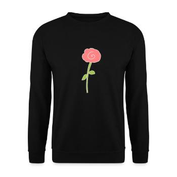 plante, fleur, rose, symbole, rose - Sweat-shirt Unisexe - noir - Devant - Alina (178cm) & Michal (187cm)