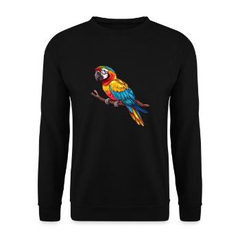 Perroquet coloré sur branche - Sweat-shirt Unisexe - noir - Devant - Alina (178cm) & Michal (187cm)