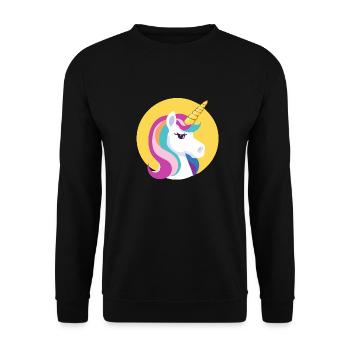 Licorne arc-en-ciel Licorne Cheval arc-en-ciel LGBTQ - Sweat-shirt Unisexe - noir - Devant - Alina (178cm) & Michal (187cm)