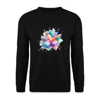 éclaboussure, goutte, liquide, abstrait, fond, vague d’eau - Sweat-shirt Unisexe - noir - Devant - Alina (178cm) & Michal (187cm)