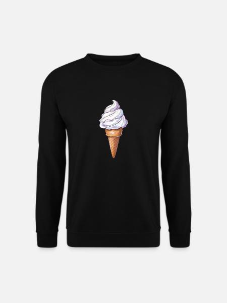 Sommersüße Eistüte Mit Sahnehäubchen - Unisex Pullover - Schwarz
