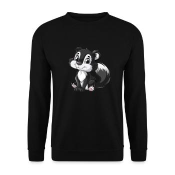 Süßer Skunk Cartoon Charakter - Unisex Pullover - Schwarz - Vorne - Alina (178cm) & Michal (187cm)