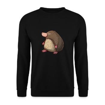 Adorable mole in playful pose - Unisex Sweatshirt - black - Front - Alina (178cm) & Michal (187cm)
