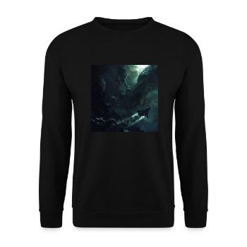 Dunkler Raum - Unisex Pullover - Schwarz - Vorne - Alina (178cm) & Michal (187cm)