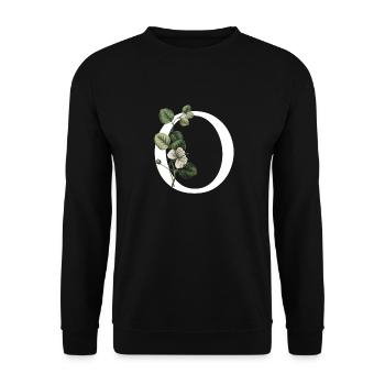 Letter O Green Botany - Unisex Sweatshirt - black - Front - Alina (178cm) & Michal (187cm)