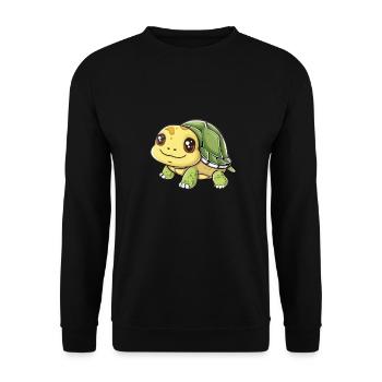 Cute Smiling Turtle For You - Unisex Sweatshirt - black - Front - Alina (178cm) & Michal (187cm)