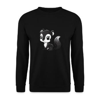 Skunk mignonne avec de grands yeux - Sweat-shirt Unisexe - noir - Devant - Alina (178cm) & Michal (187cm)