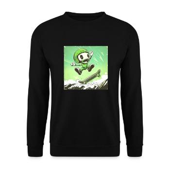 Skully Pete - Unisex Pullover - Schwarz - Vorne - Alina (178cm) & Michal (187cm)