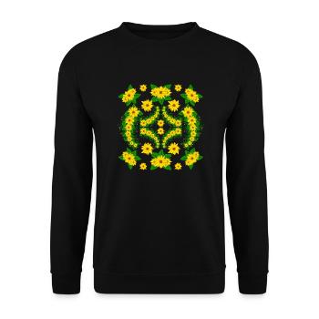 Sunflower blossom blooming sunflowers floral - Unisex Sweatshirt - black - Front - Alina (178cm) & Michal (187cm)