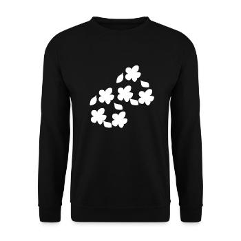 Flower pattern nature plant symbol leaf - Unisex Sweatshirt - black - Front - Alina (178cm) & Michal (187cm)