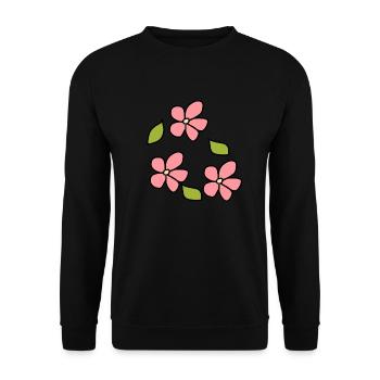 Fleur, Rose, Plante, Symbole, Nature, Feuille - Sweat-shirt Unisexe - noir - Devant - Alina (178cm) & Michal (187cm)