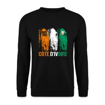 Côte D' Ivoire football supporter maillot de foot - Sweat-shirt Unisexe - noir - Devant - Alina (178cm) & Michal (187cm)
