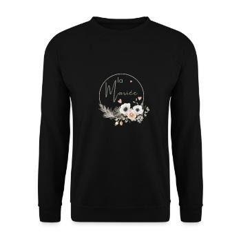 Bridal Crown Boho Flowers - Unisex Sweatshirt - black - Front - Alina (178cm) & Michal (187cm)