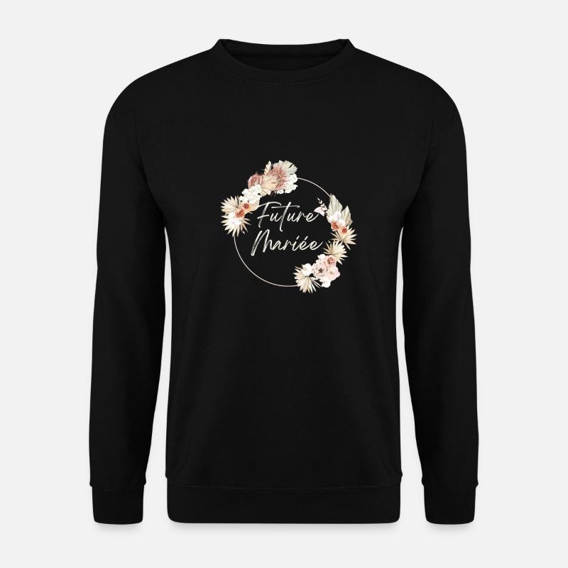 Bride-to-be crown Boho flowers - Unisex Sweatshirt - black