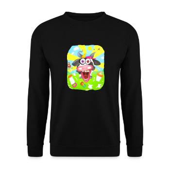 Crazy Cow: Spaßiges Design für Gute Laune - Unisex Pullover - Schwarz - Vorne - Alina (178cm) & Michal (187cm)