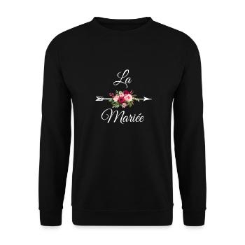 The Bridal Arrow Flower Bouquet - Unisex Sweatshirt - black - Front - Alina (178cm) & Michal (187cm)