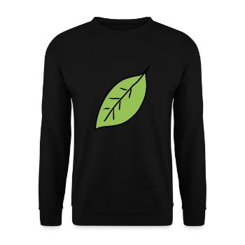 Leaf Symbol Shape Leaves Nature Green - Unisex Sweatshirt - black - Front - Alina (178cm) & Michal (187cm)