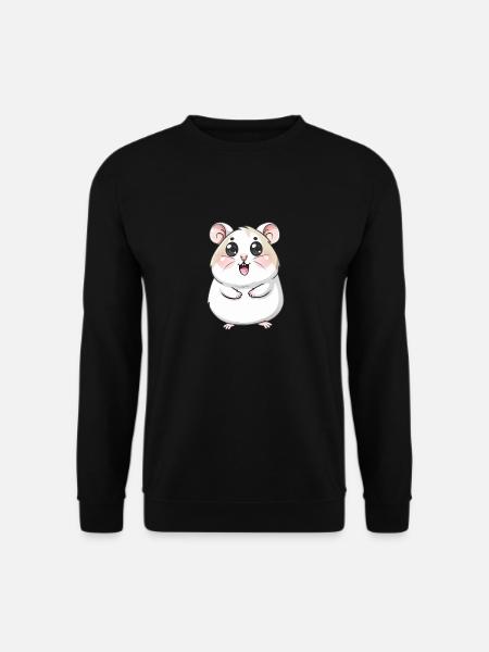 Cute Hamster Cartoon Character - Unisex Sweatshirt - black