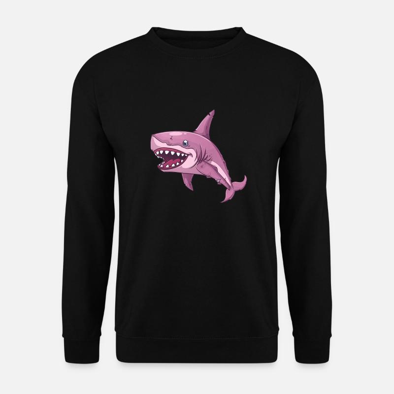 Naughty shark with big teeth - Unisex Sweatshirt - black