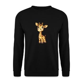 Girafe mignonne avec de grands yeux - Sweat-shirt Unisexe - noir - Devant - Alina (178cm) & Michal (187cm)