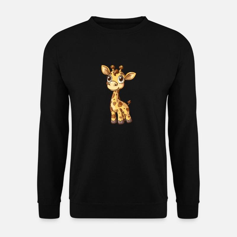 Cute giraffe with big eyes - Unisex Sweatshirt - black