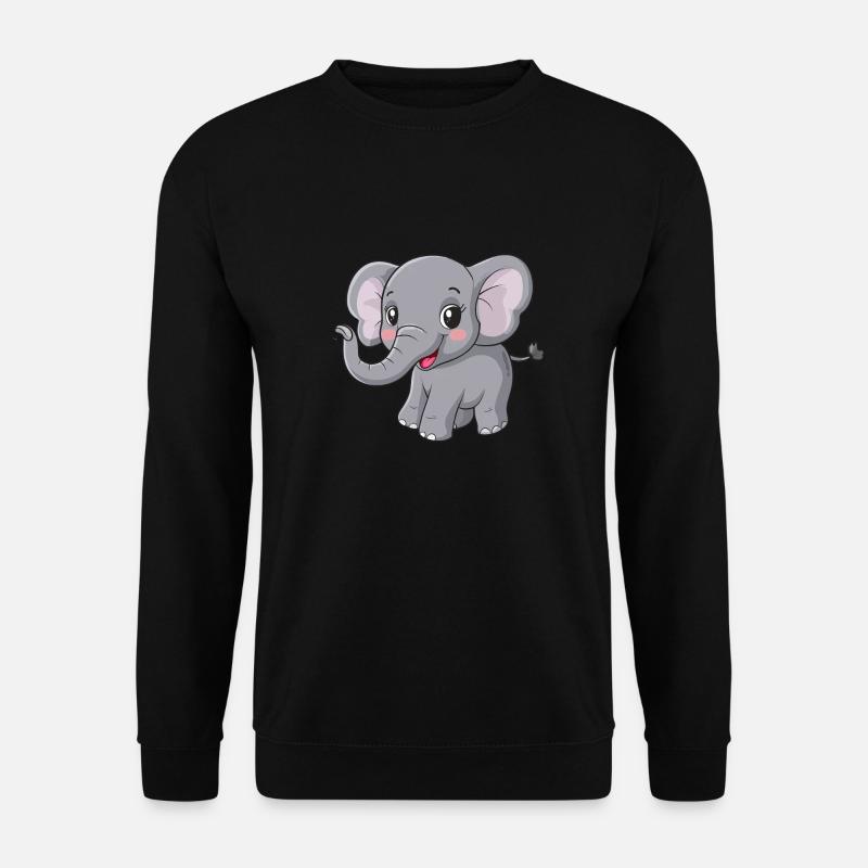 Mignon ami éléphant gris - Sweat-shirt Unisexe - noir