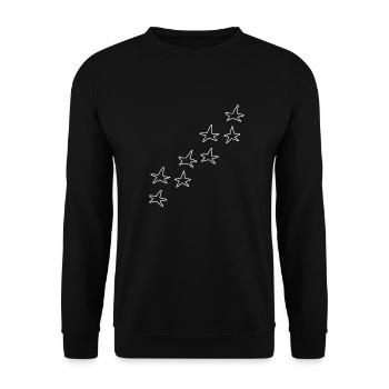 sterne muster stern symbol form - Unisex Pullover - Schwarz - Vorne - Alina (178cm) & Michal (187cm)