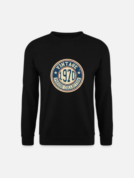 Vintage, années 1970, Vintage Anniversaire, Collège - Sweat-shirt Unisexe - noir
