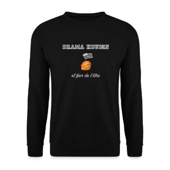 Fier d être un drama kouign White - Sweat-shirt Unisexe - noir - Devant - Alina (178cm) & Michal (187cm)