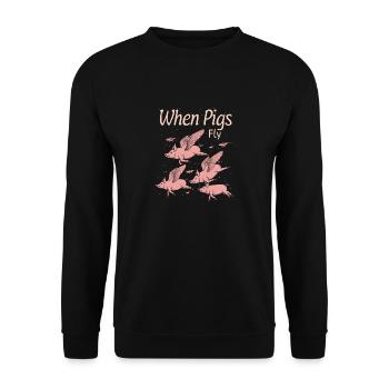 When Pigs Fly - Unisex Sweatshirt - black - Front - Alina (178cm) & Michal (187cm)