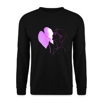 Blumen Frauen Mädchen Mode Design Kunst Weiblicher Stil - Unisex Pullover - Schwarz - Vorne - Alina (178cm) & Michal (187cm)