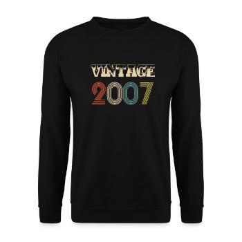 2007 Vintage Vintage Retro Birthday - Original - Unisex Sweatshirt - black - Front - Alina (178cm) & Michal (187cm)