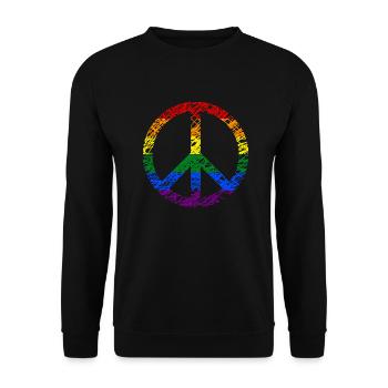Peace Rainbow Rainbow Flag Peace - Unisex Sweatshirt - black - Front - Alina (178cm) & Michal (187cm)