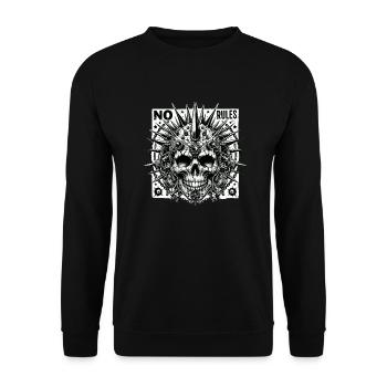 Punkskull NO RULES - Unisex Sweatshirt - black - Front - Alina (178cm) & Michal (187cm)
