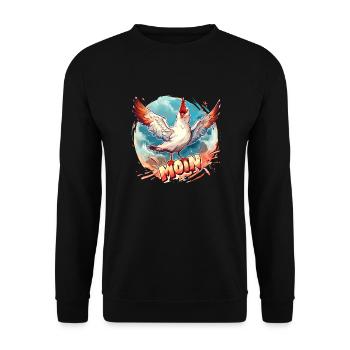 T-shirt Moin Mouette Drôle - Mer du Nord - Sweat-shirt Unisexe - noir - Devant - Alina (178cm) & Michal (187cm)