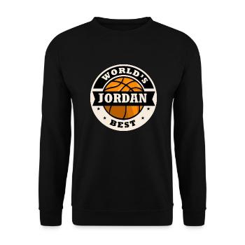 Jordan world s best basketball player Jordan - Unisex Sweatshirt - black - Front - Alina (178cm) & Michal (187cm)