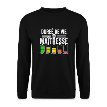 Cadeau maitresse d'école humour maitresse - Sweat-shirt Unisexe - noir - Devant - Alina (178cm) & Michal (187cm)