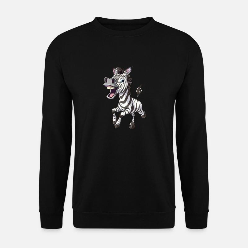Fröhliches Zebra Mit Einem Lächeln - Unisex Pullover - Schwarz
