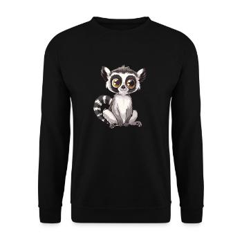 Cute Lemurs Look for Animal Lovers - Unisex Sweatshirt - black - Front - Alina (178cm) & Michal (187cm)