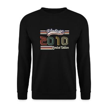 Original 2010 Vintage Edition Retro Geburtstag - Unisex Pullover - Schwarz - Vorne - Alina (178cm) & Michal (187cm)