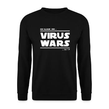 T SHIRT EIN VIRUS WARS white on black - Unisex Pullover - Schwarz - Vorne - Alina (178cm) & Michal (187cm)