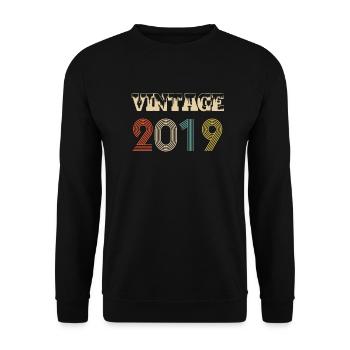 2019 Vintage Vintage Birthday Retro - Original - Sweat-shirt Unisexe - noir - Devant - Alina (178cm) & Michal (187cm)