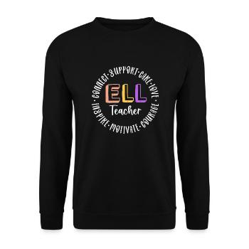 Connect Support Care Love Inspire Motivate ELL - Unisex Sweatshirt - black - Front - Alina (178cm) & Michal (187cm)