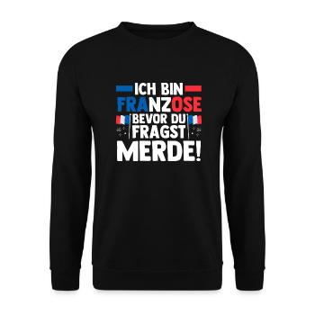 Franzose Französisch Frankreich - Unisex Pullover - Schwarz - Vorne - Alina (178cm) & Michal (187cm)