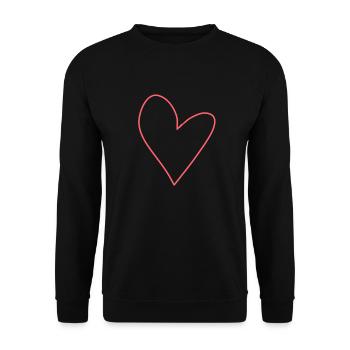 Symbole Coeur Forme Amour Rose - Sweat-shirt Unisexe - noir - Devant - Alina (178cm) & Michal (187cm)