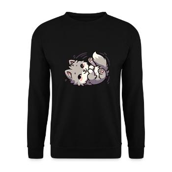 Süßer kleiner Wolf - Unisex Pullover - Schwarz - Vorne - Alina (178cm) & Michal (187cm)