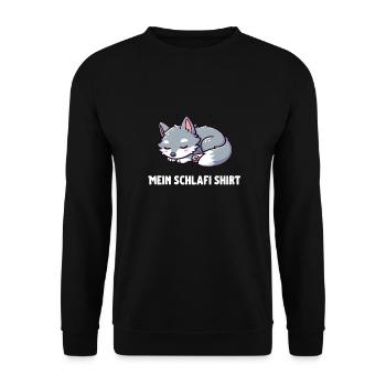 Petit loup endormi mignon - Sweat-shirt Unisexe - noir - Devant - Alina (178cm) & Michal (187cm)