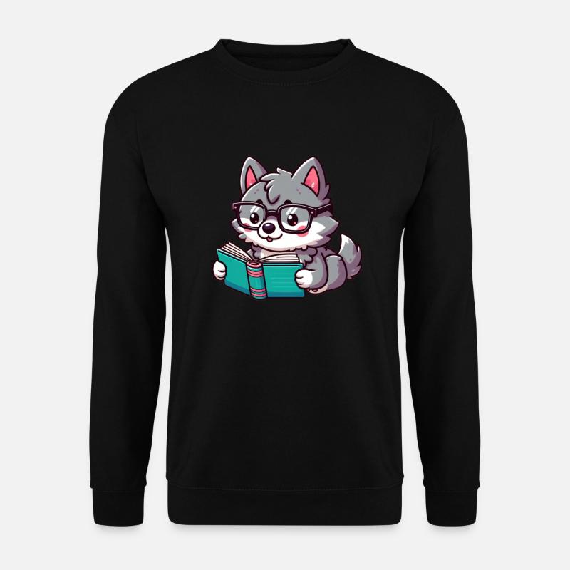 The sweet reading wolf - Unisex Sweatshirt - black