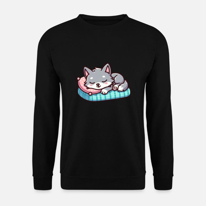 Cute Little Sleeping Wolf - Unisex Sweatshirt - black